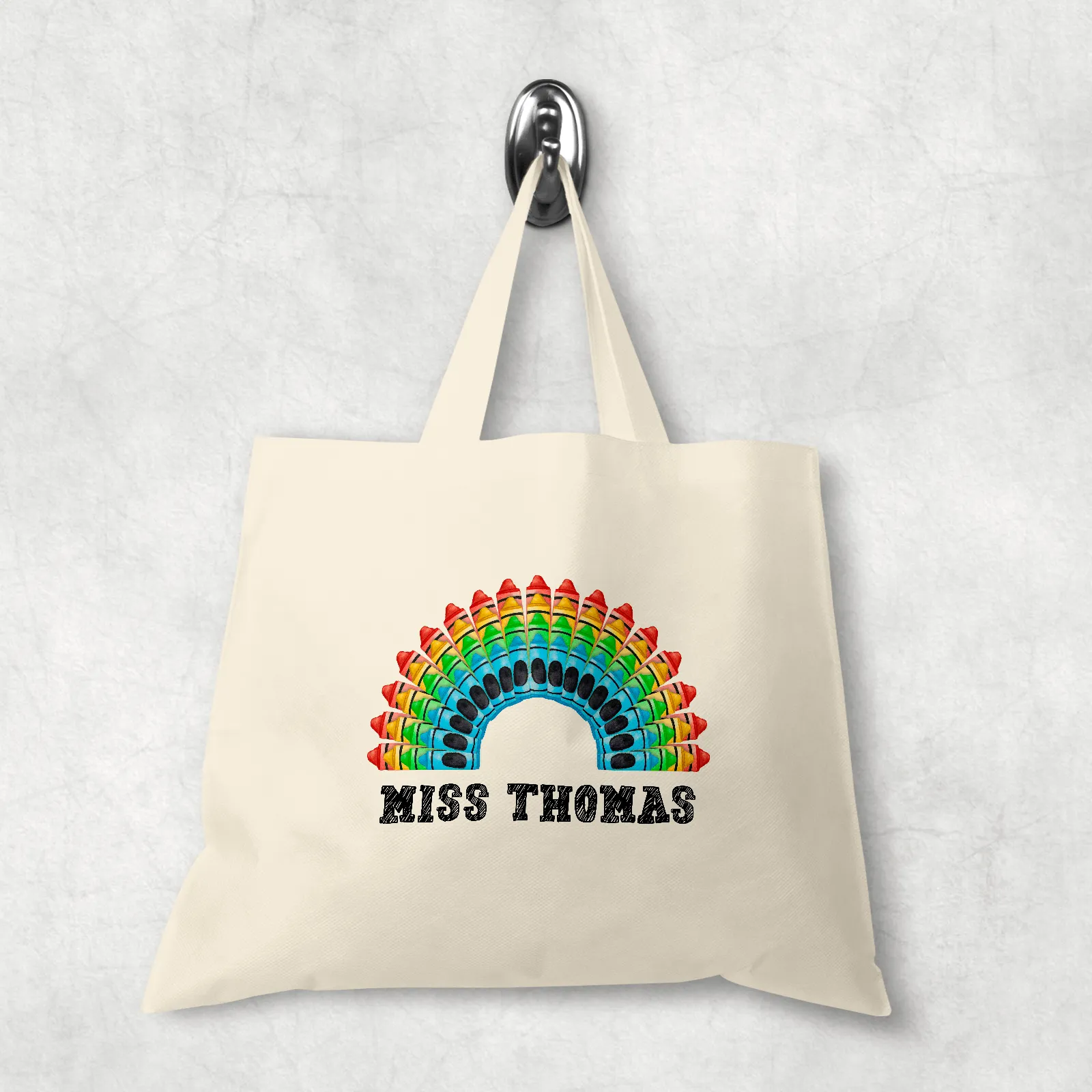 Crayon Rainbow Teacher Thank You Gift Tote Bag