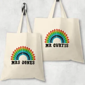 Crayon Rainbow Teacher Thank You Gift Tote Bag