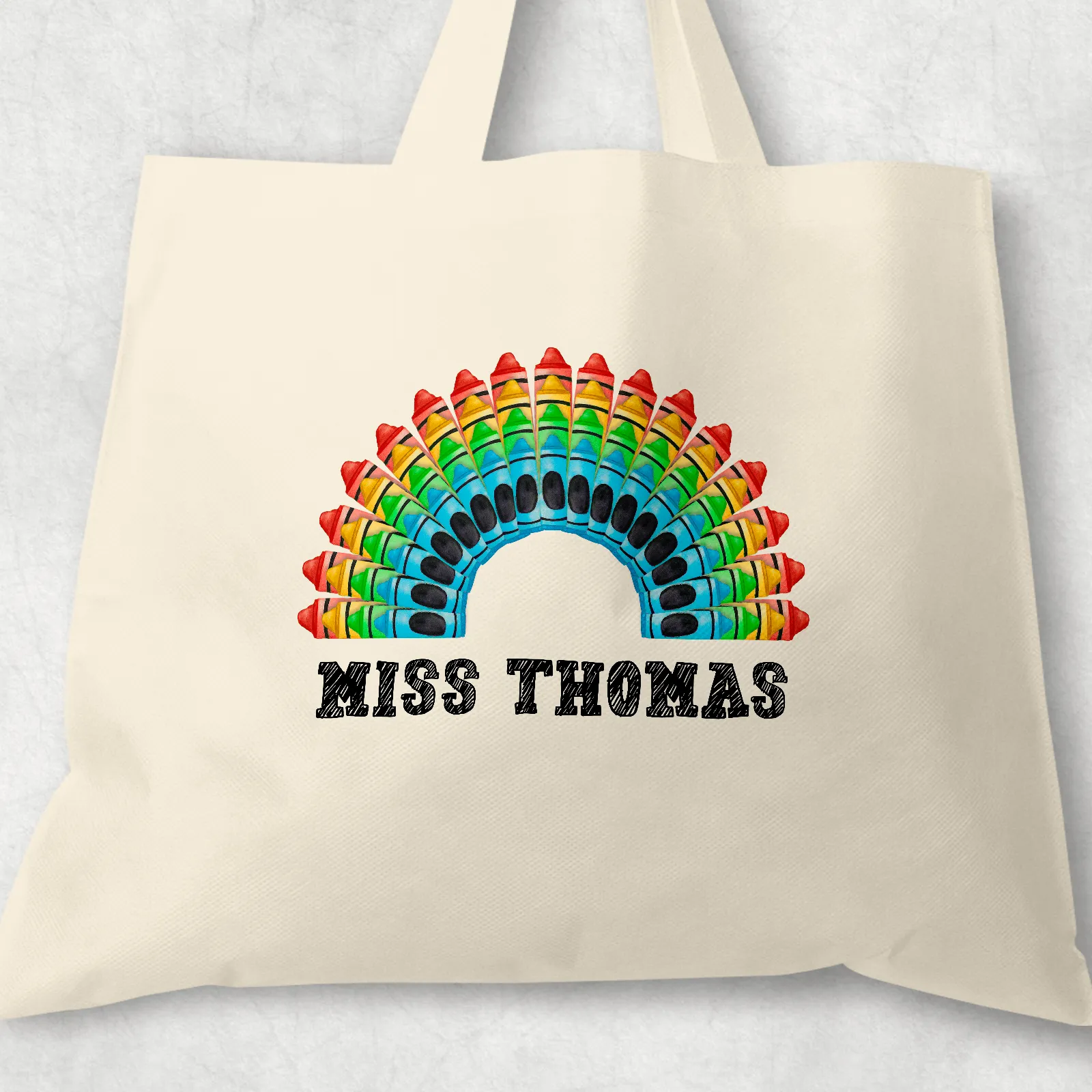 Crayon Rainbow Teacher Thank You Gift Tote Bag