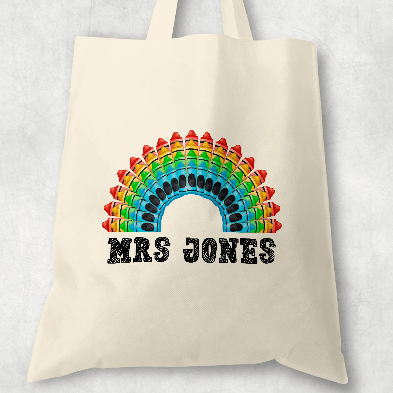 Crayon Rainbow Teacher Thank You Gift Tote Bag