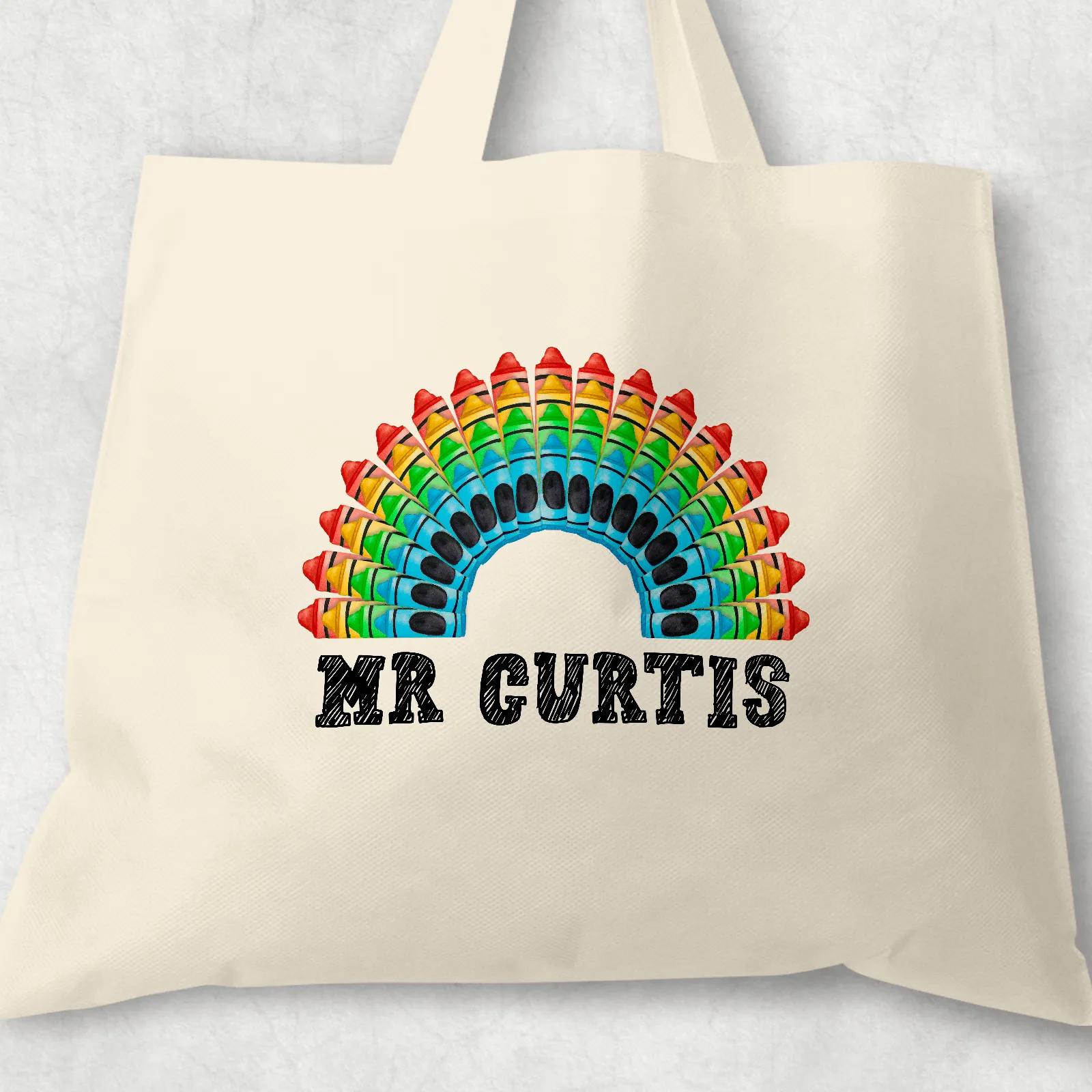 Crayon Rainbow Teacher Thank You Gift Tote Bag