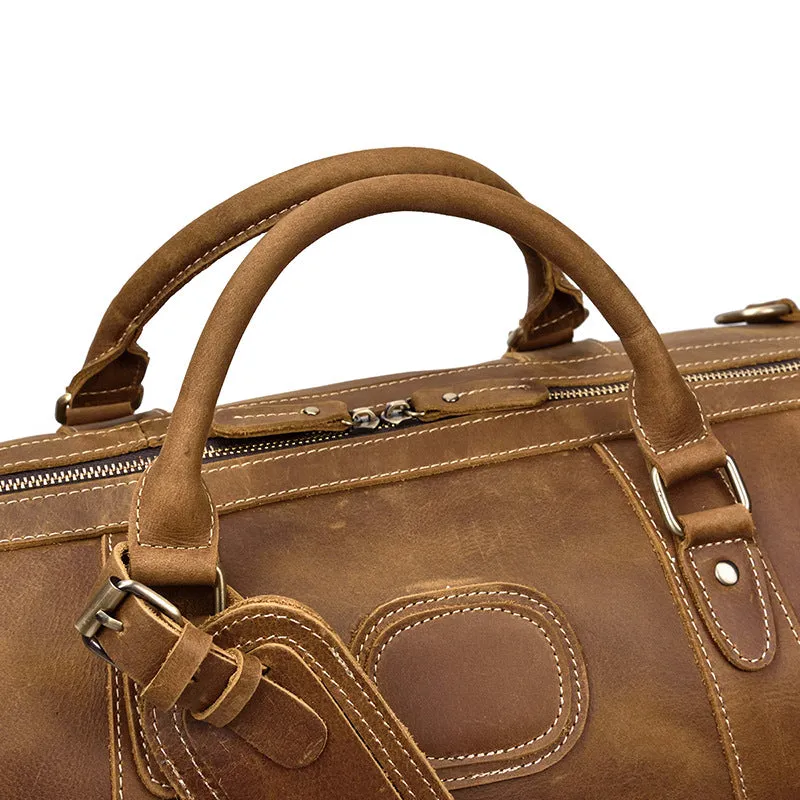 Crazy horse leather large capacity luggage bag