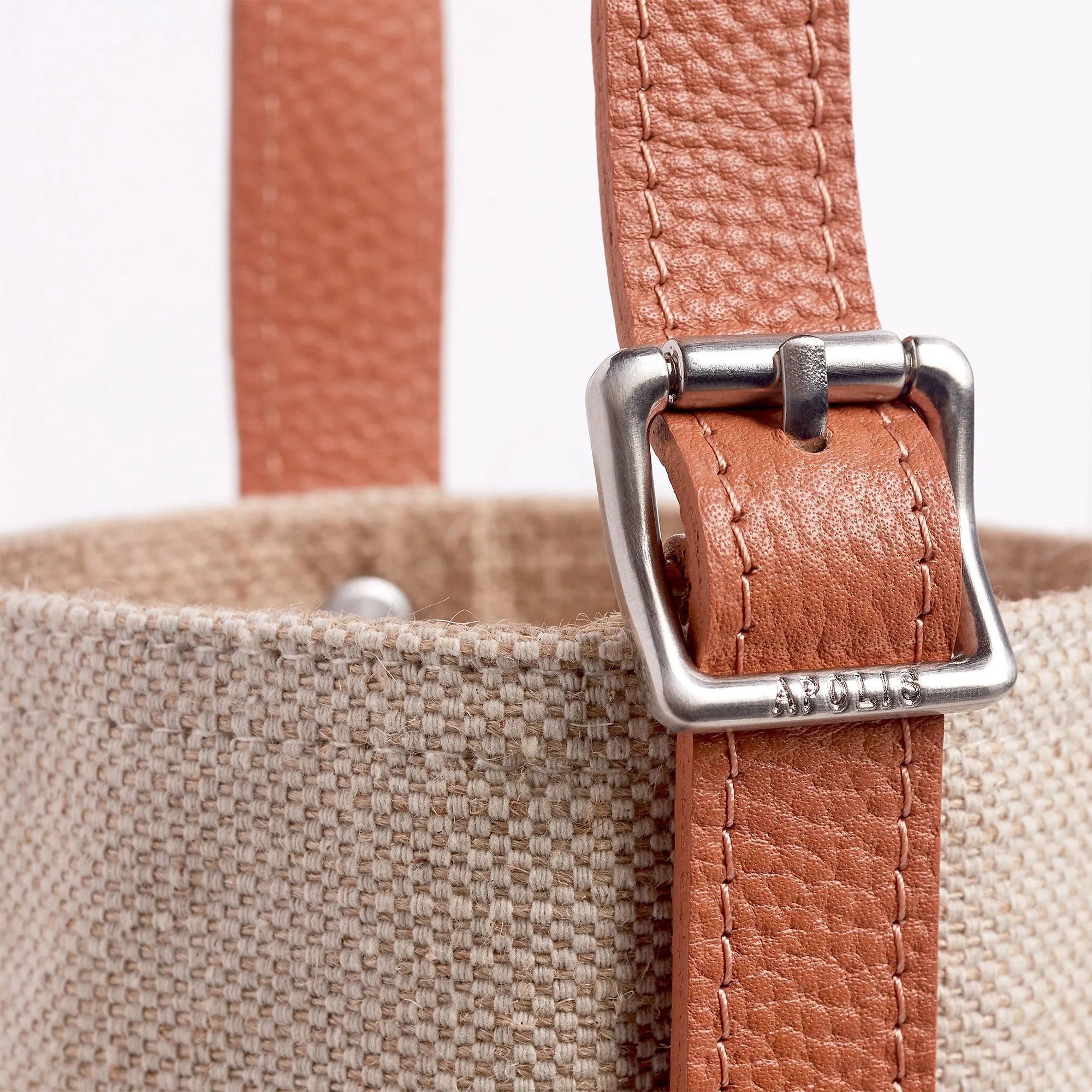 Crossbody Bottle Bag in Natural with Monogram