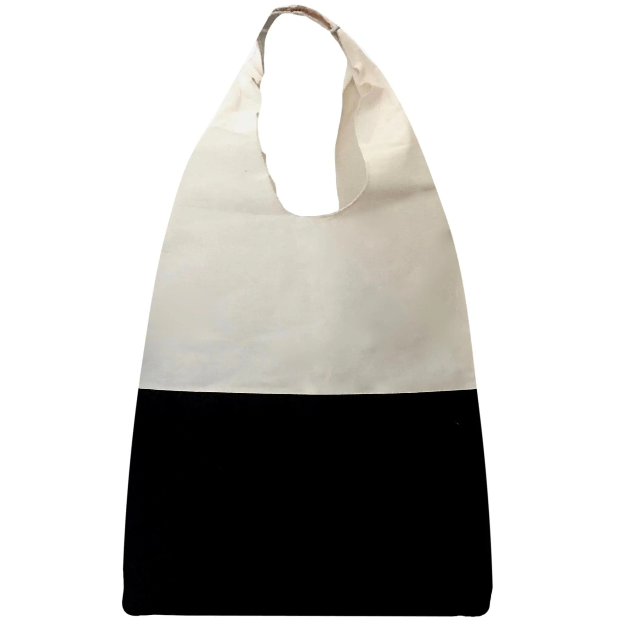 CUSTOM Natural Cotton Two Tone Tote Bag