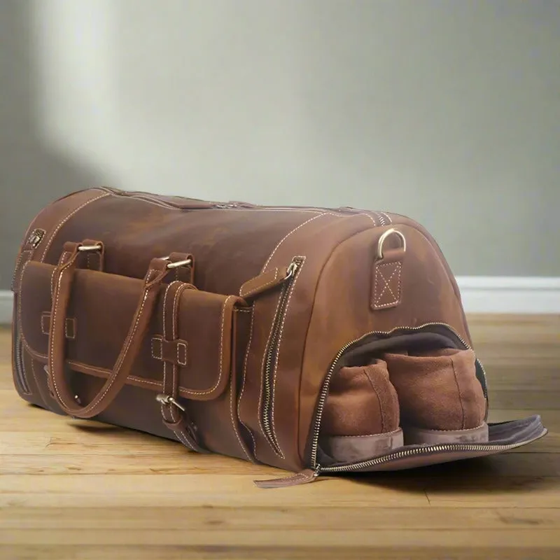 Customize Leather Duffel Bag