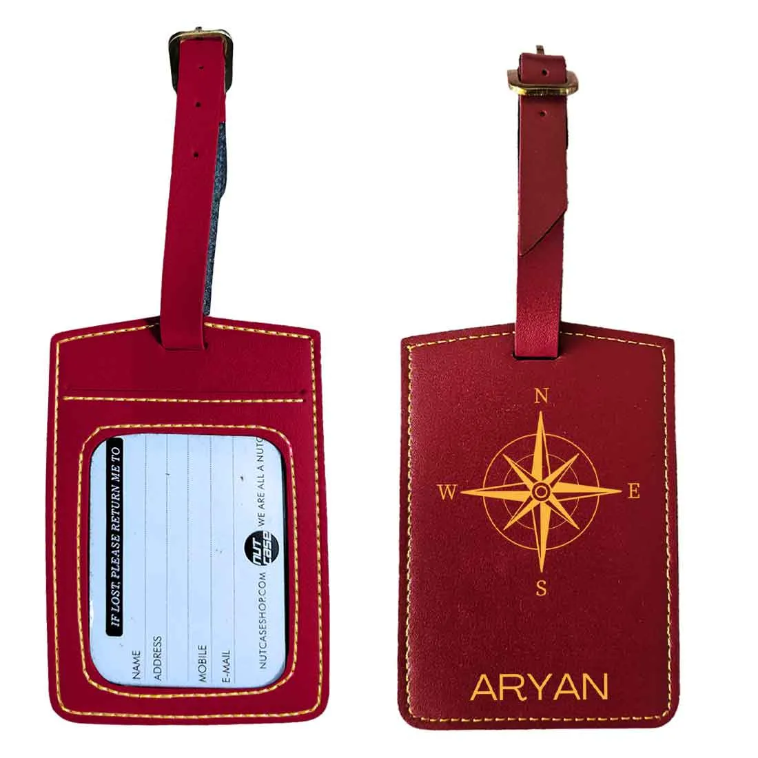 Customized Bag Name Tag Designer PU Leather Luggage Tags