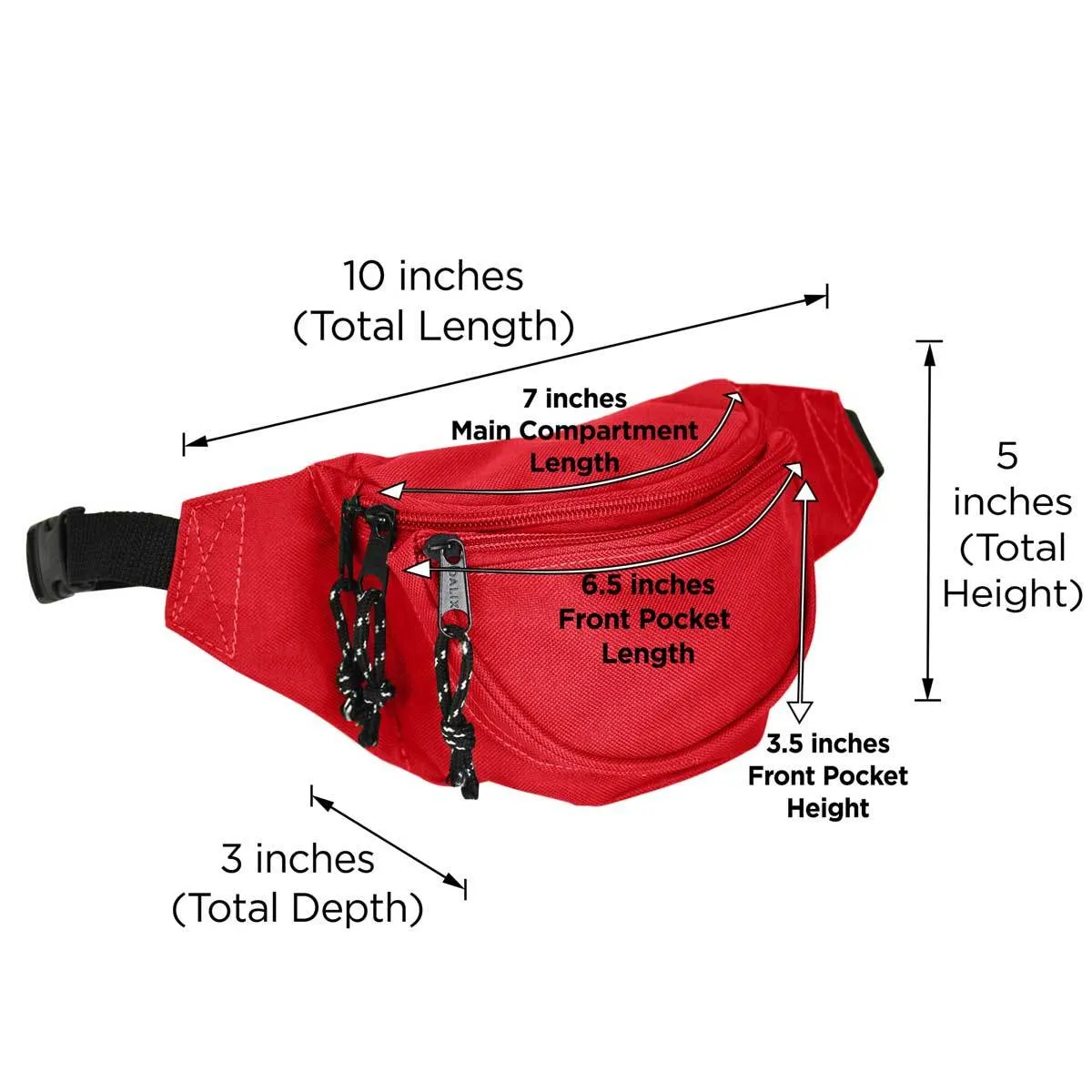 Dalix Round Fanny Pack w/ 3 Pockets