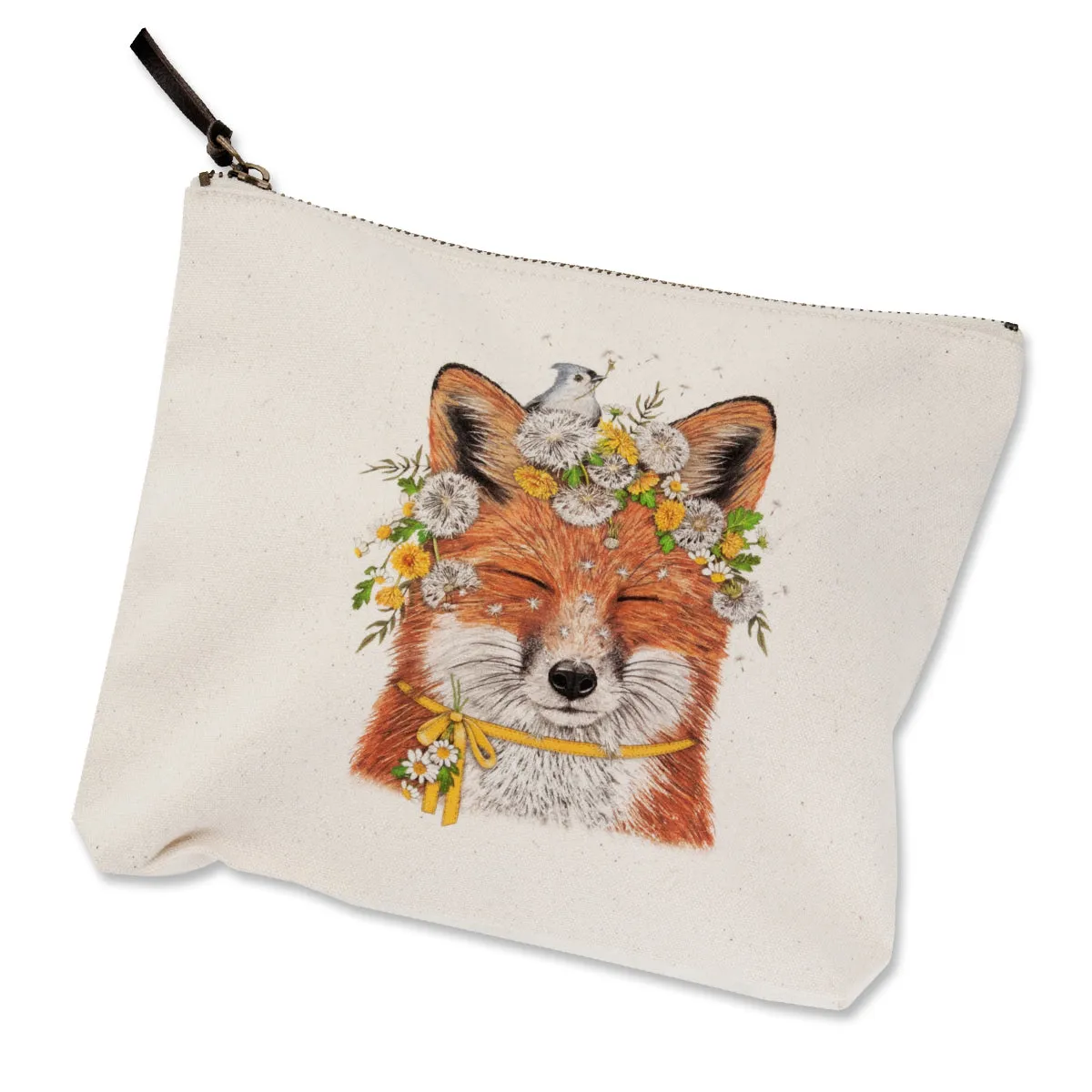 Dandelion Fox Canvas Pouch