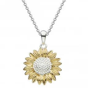 Dew Sterling Silver Sunflower with Gold Plate Pendant 9085GD024