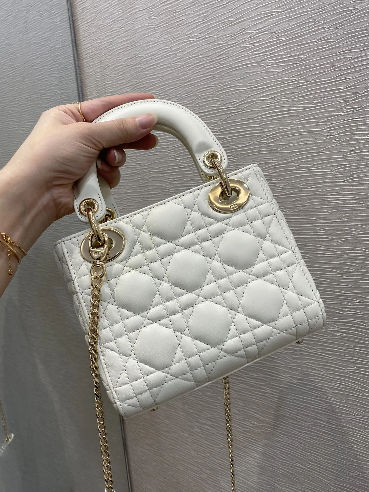 DI Mini Lady Bag White For Women 6.5in/17cm CD M0505SLOI