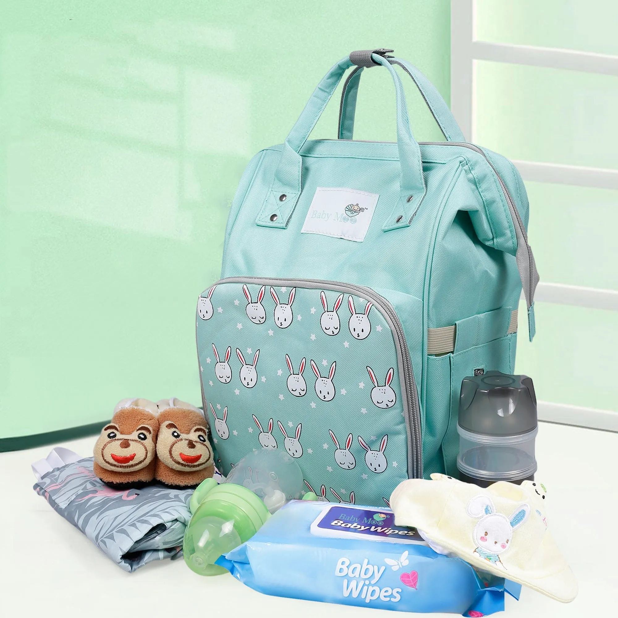 Diaper Bag 
Maternity Backpack Rabbit Green