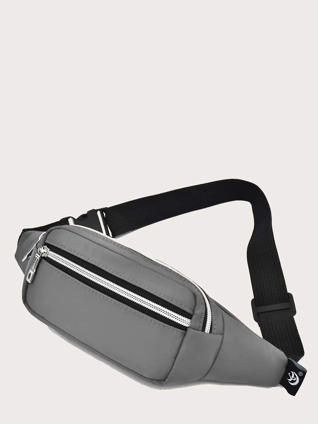 Double Zipper Buckle Decor Fanny Pack