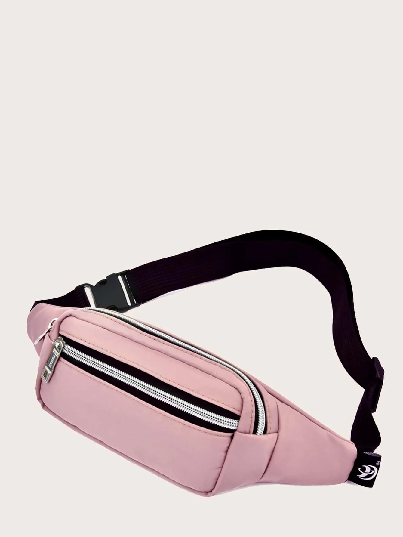 Double Zipper Buckle Decor Fanny Pack