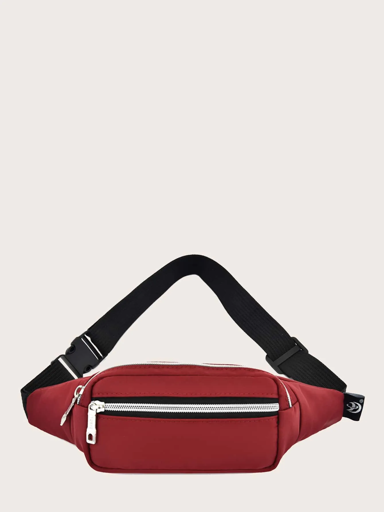 Double Zipper Buckle Decor Fanny Pack