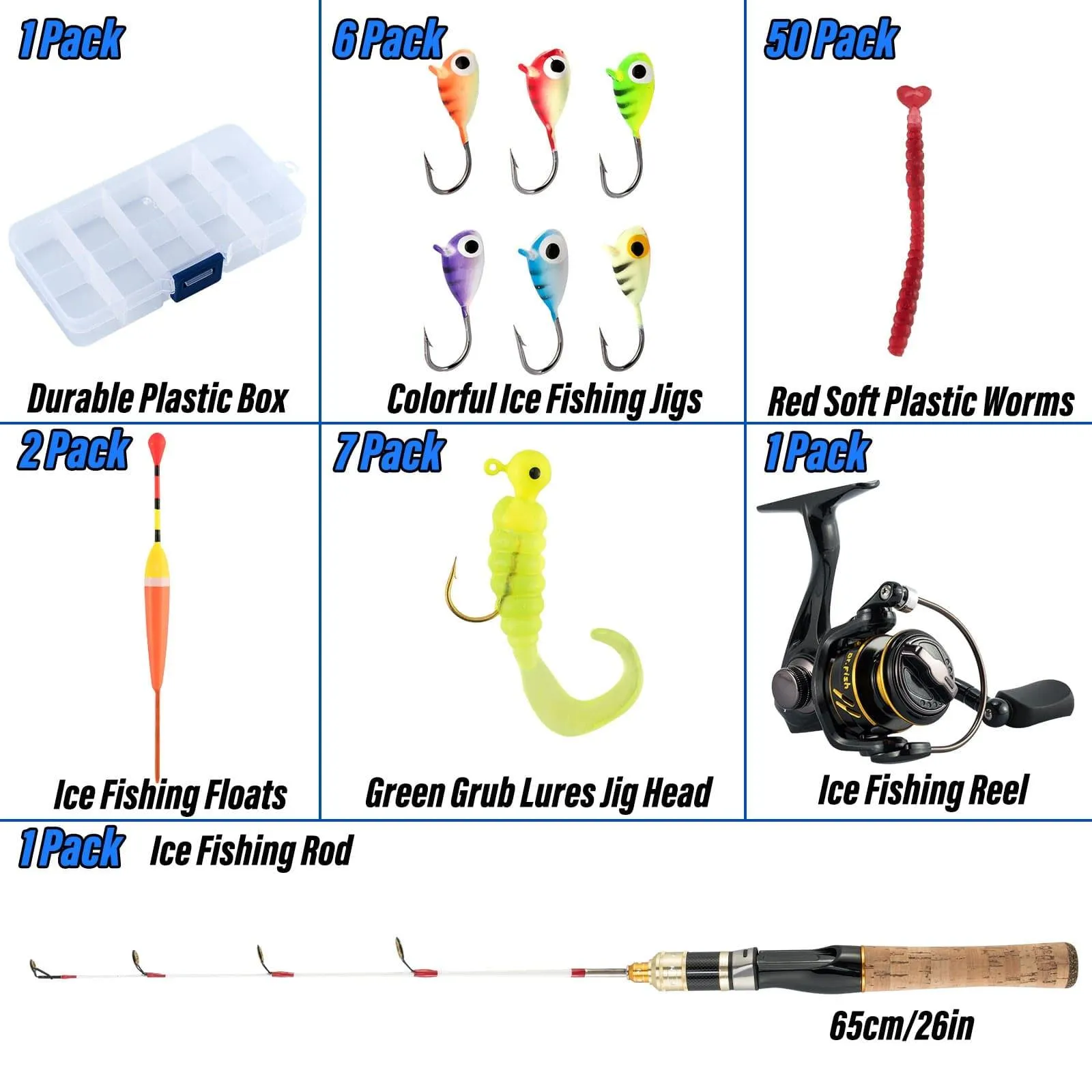 Dr.Fish 68pcs lce Fishing Combo