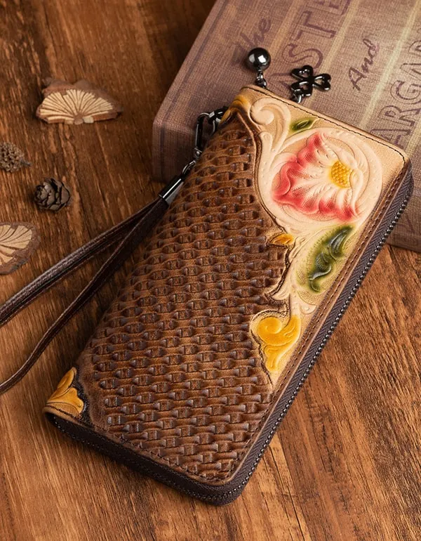 Fashion Vintage Leather Wallet Hand-painted