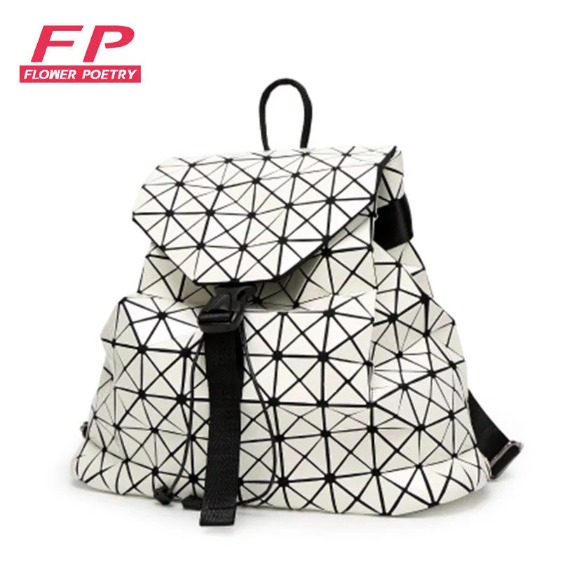 Fashion Women Drawstring Backpack Diamond Lattice Geometry Quilted Ladies Backpack Sac Bag For Teenage girl Bao Bao School Bags