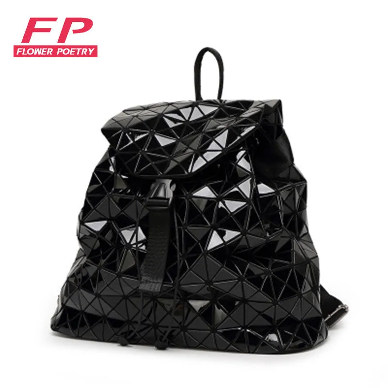 Fashion Women Drawstring Backpack Diamond Lattice Geometry Quilted Ladies Backpack Sac Bag For Teenage girl Bao Bao School Bags