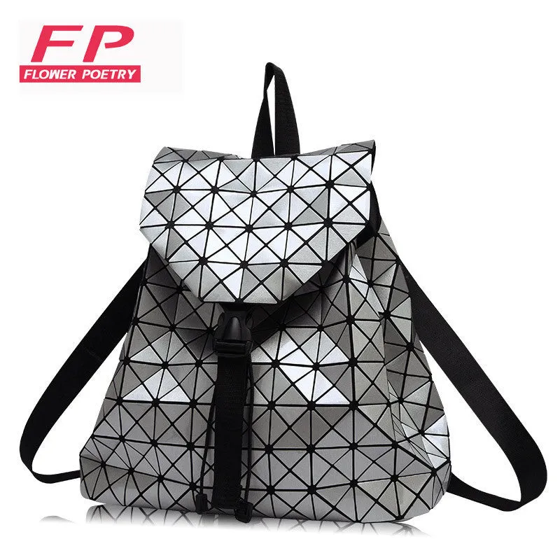 Fashion Women Drawstring Backpack Diamond Lattice Geometry Quilted Ladies Backpack Sac Bag For Teenage girl Bao Bao School Bags