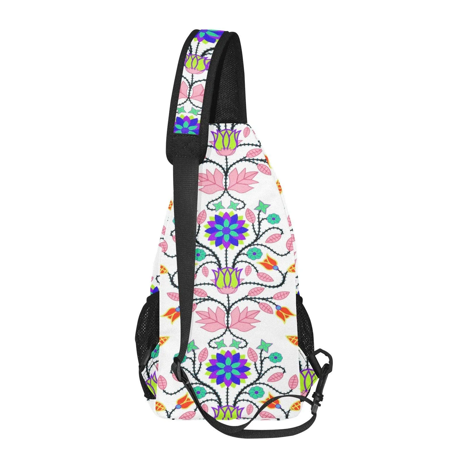 Floral Beadwork Four Clans White Chest Bag