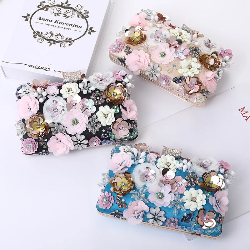 Floral Sequin Evening Bag