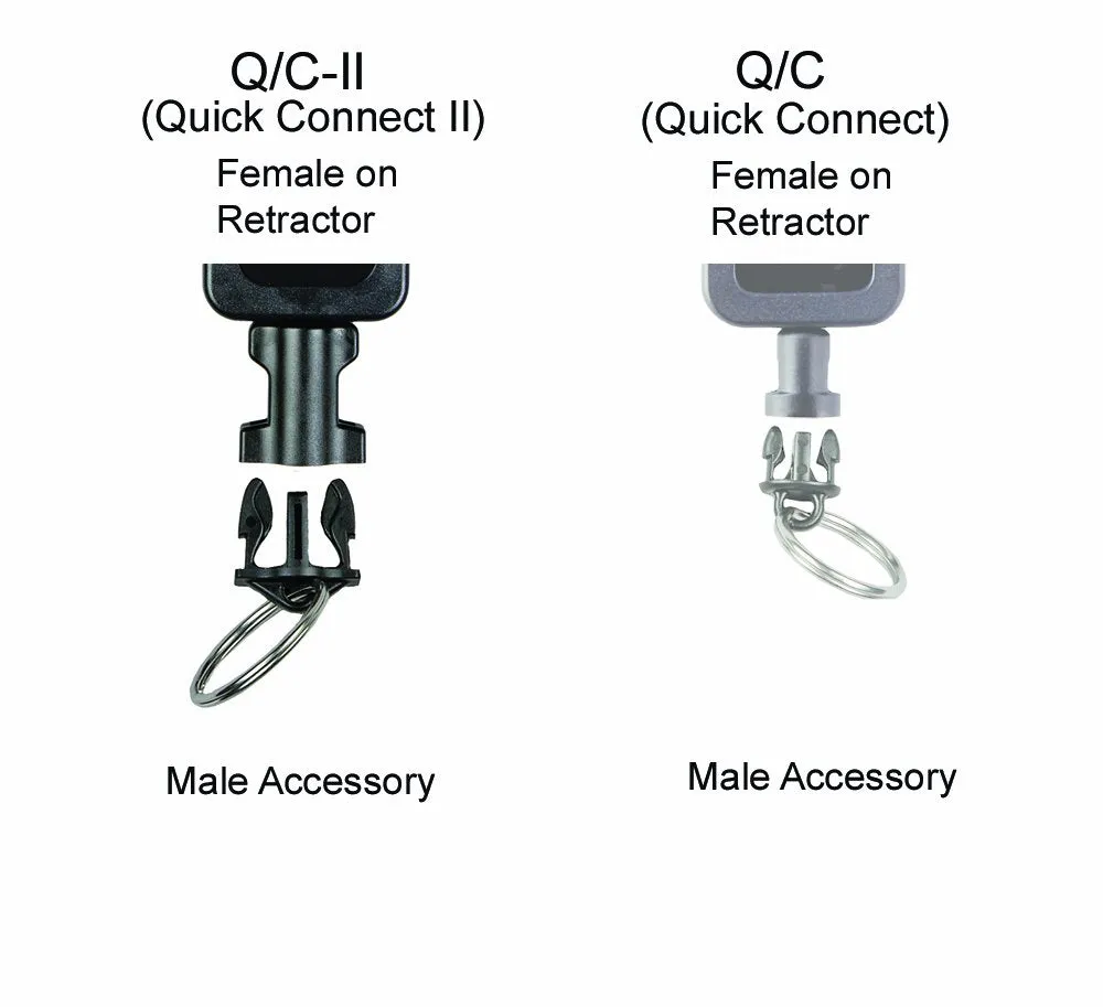 Gear Keeper AC0-0923 Quick Connect II Male Adapter with Stainless Steel Carabiner Clip