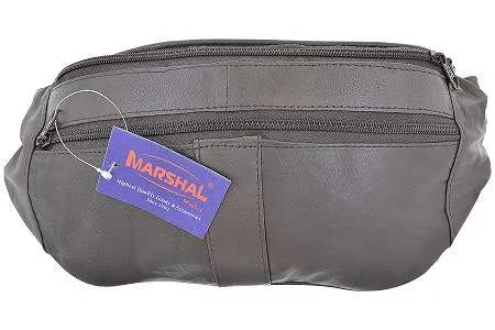 Genuine Leather Belt Bag Slim Fanny Pack Hip Pouch with Zippered Compartments 003 (C)