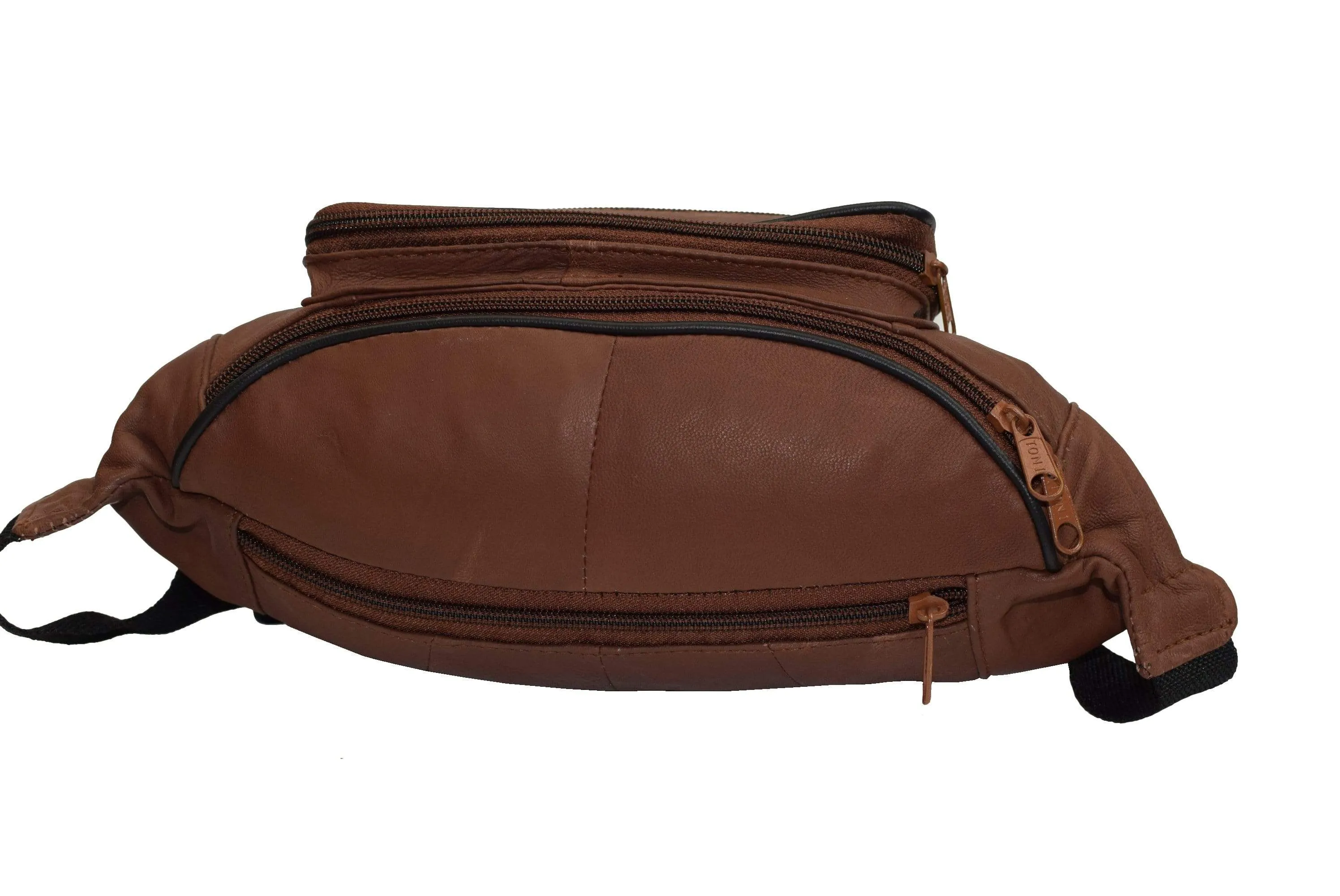 Genuine Leather Waist Fanny Pack Belt Bag Pouch Travel Hip Purse Men Women Many Colors 005C (C)