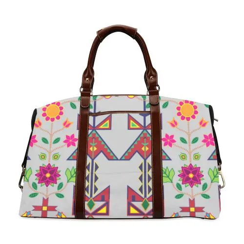 Geometric Floral Spring-Gray Classic Travel Bag