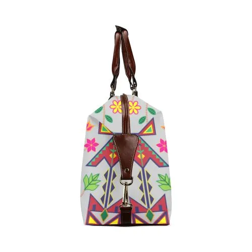 Geometric Floral Spring-Gray Classic Travel Bag