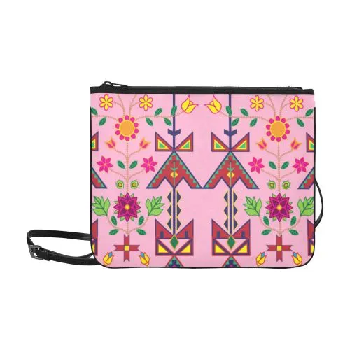 Geometric Floral Spring-Sunset Slim Clutch Bag