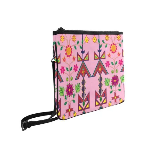 Geometric Floral Spring-Sunset Slim Clutch Bag