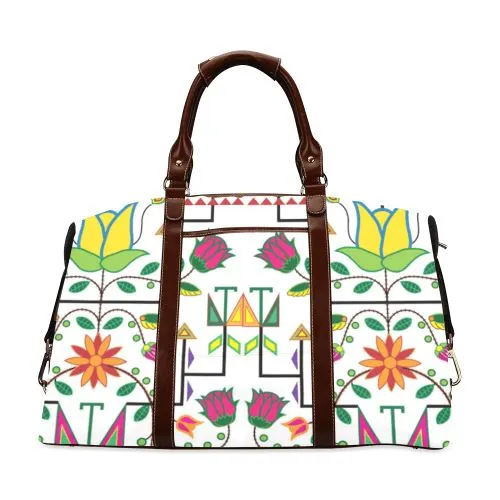 Geometric Floral Summer-White Classic Travel Bag