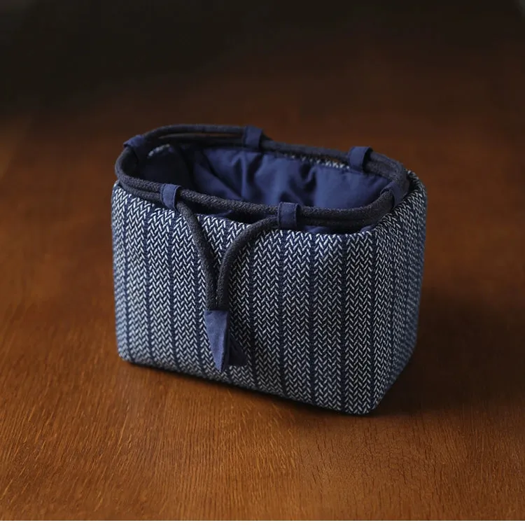 Gohobi Denim Medium Teaware Storage Travel Bag