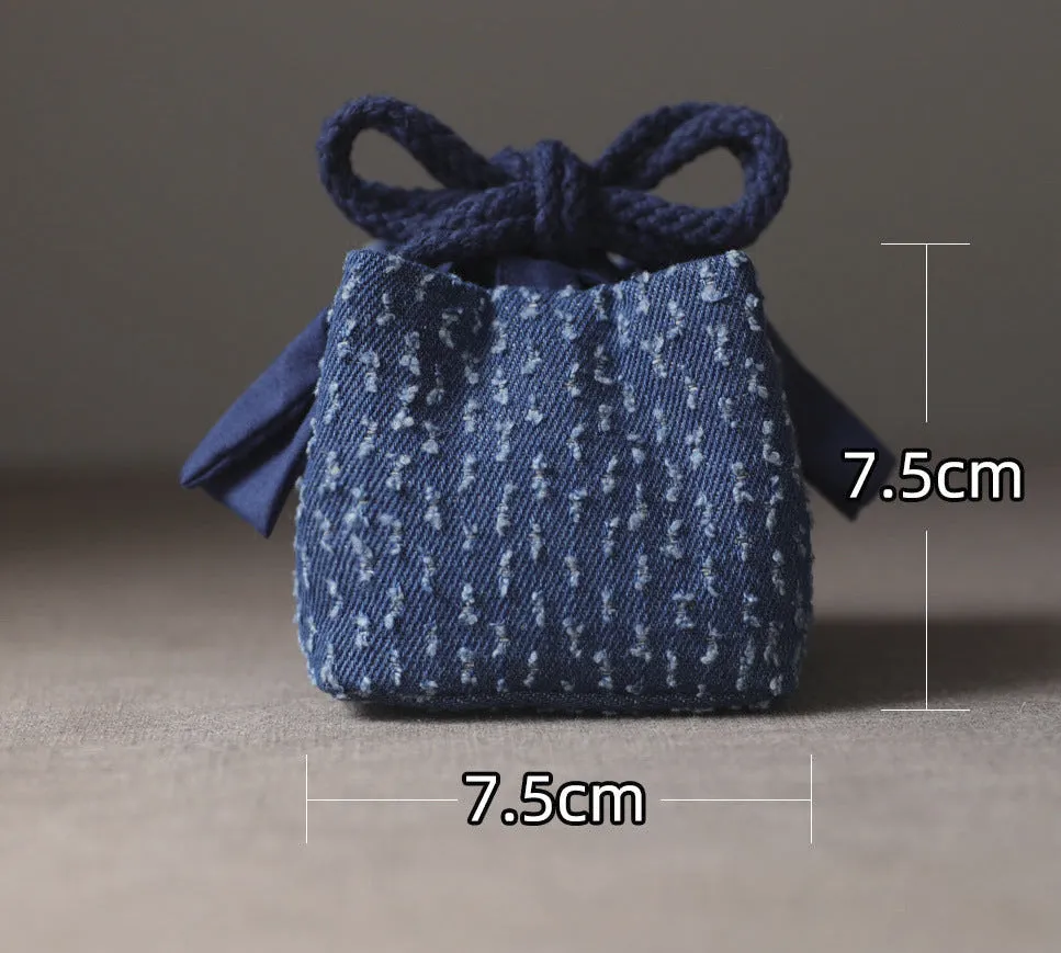 Gohobi Denim Mini Teaware Storage Travel Bag