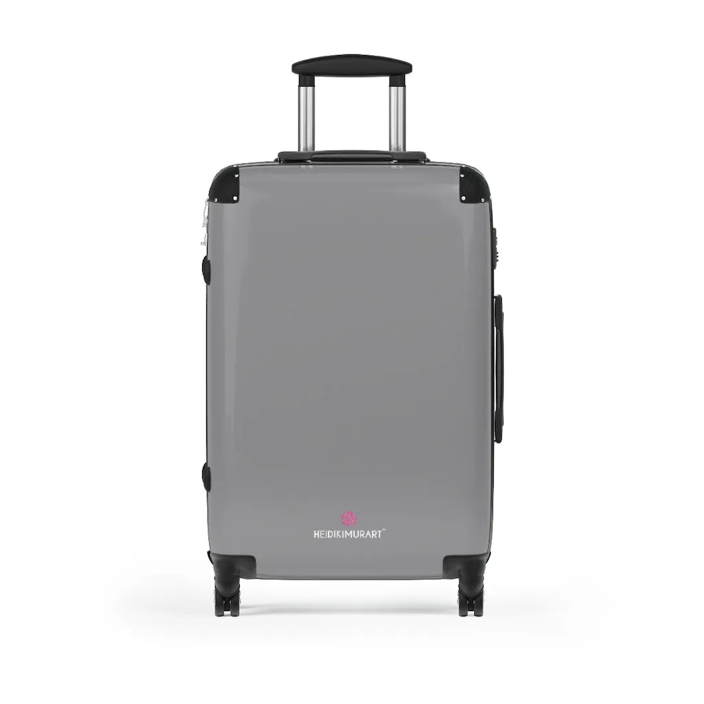 Gray Solid Color Designer Suitcases, Modern Simple Minimalist Designer Suitcase Luggage (Small, Medium, Large)