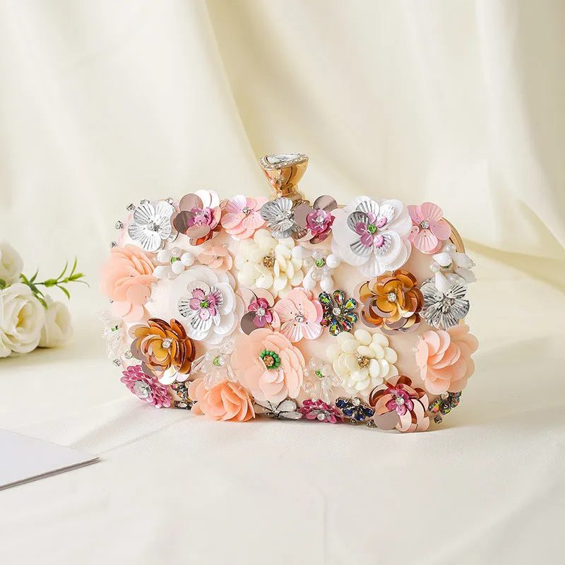 Handmade Flower Beaded Clutch