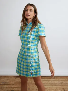 Harlow Blue Seersucker Mini Dress