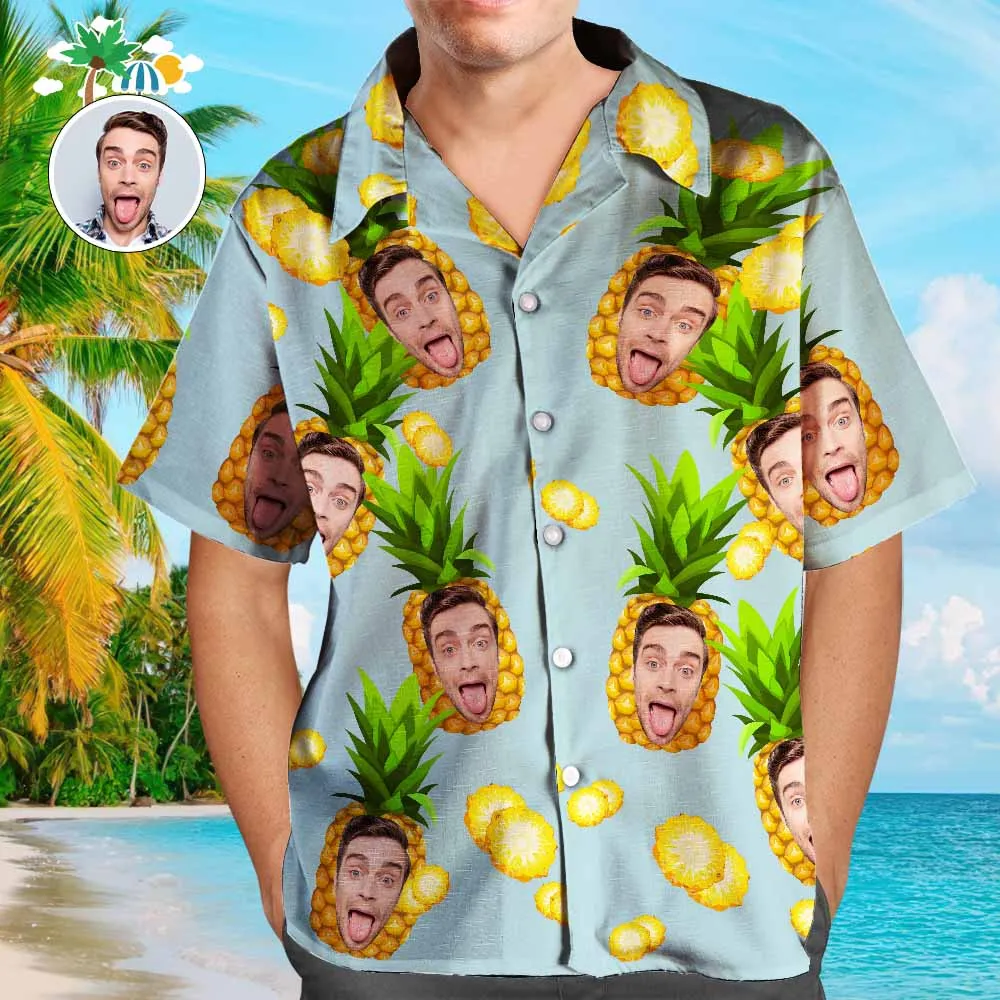 Hawaiian Shirt with Dog on It Pineapple Hawaiian Shirt with Face Custom Tropical Shirts