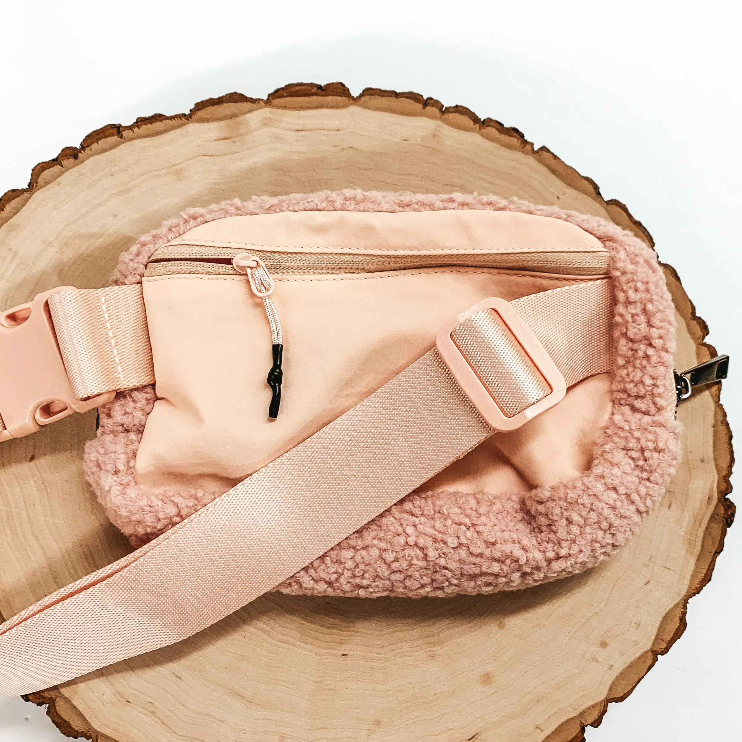 Headed to Aspen Sherpa Fanny Pack in Blush Pink