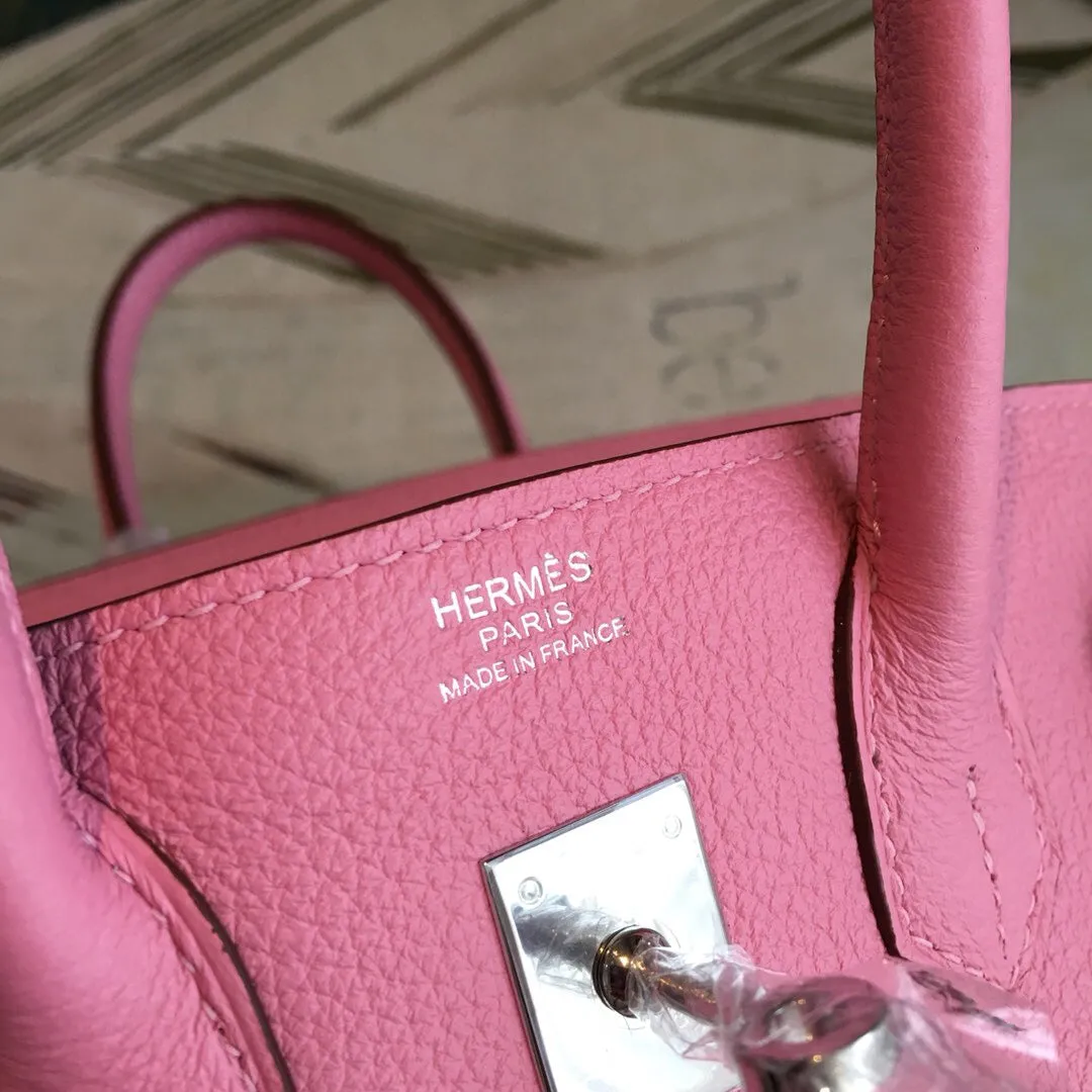 HM Birkin Pink For Women Silver-Toned Hardware 11in/30cm