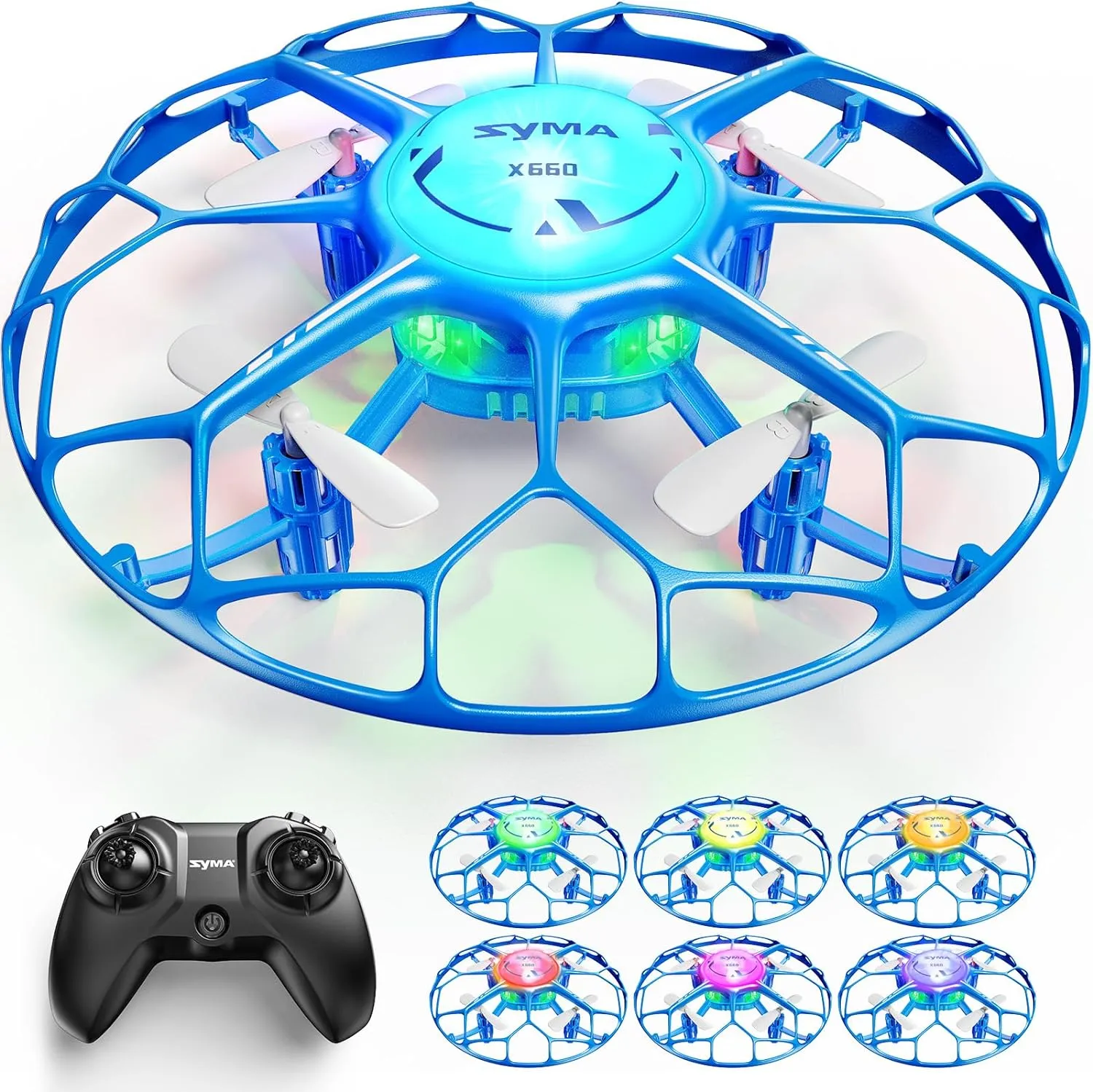 ITEM# 0205   Drone with LED, X660 Mini Quadcopter with 3D Flip, Rotary Ascent, Headless Mode, Speed Switch and Full Protection RC Helicopters UFO Toys Gifts for Beginners Adults (Watch Video)