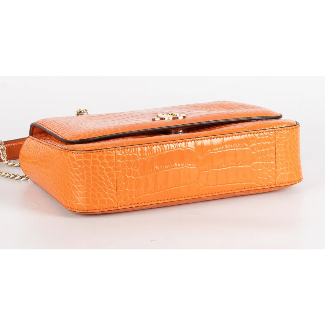 Jimmy Choo Amber Orange Leather Crossbody Bag