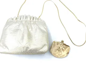 Judith Leiber 90s  Iridescent White Clutch with Kiss Lock