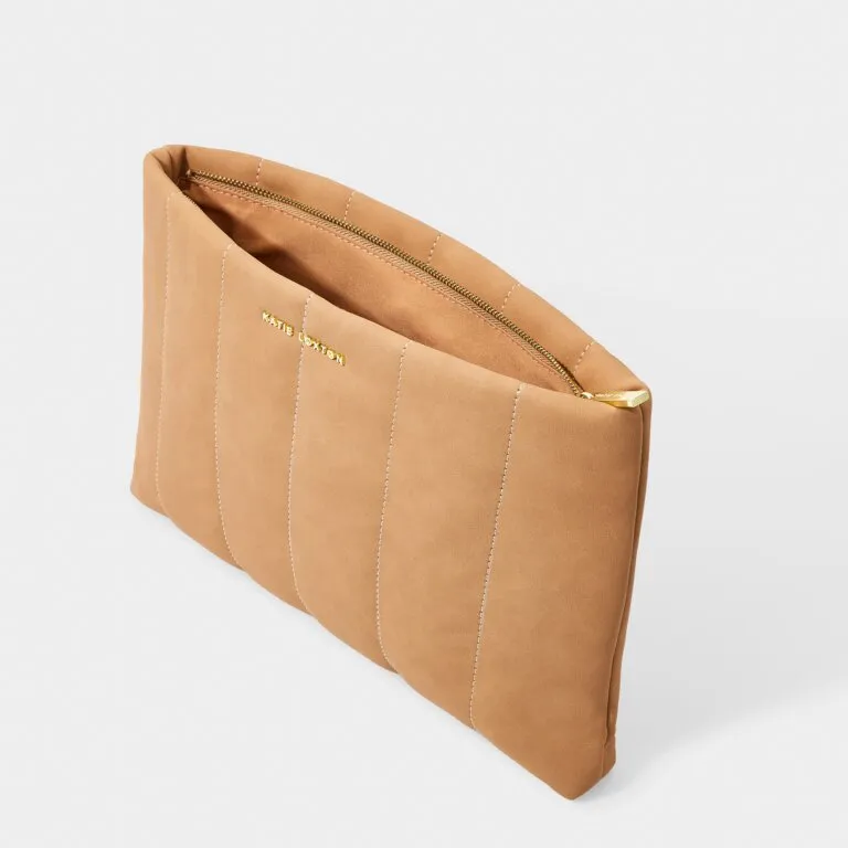 Kayla Quilted Clutch | Tan