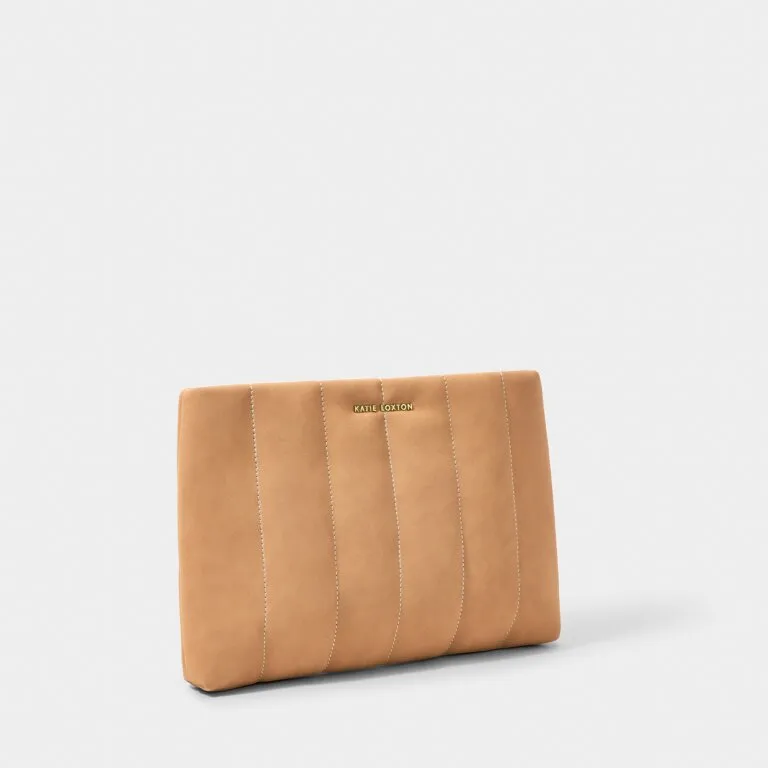 Kayla Quilted Clutch | Tan