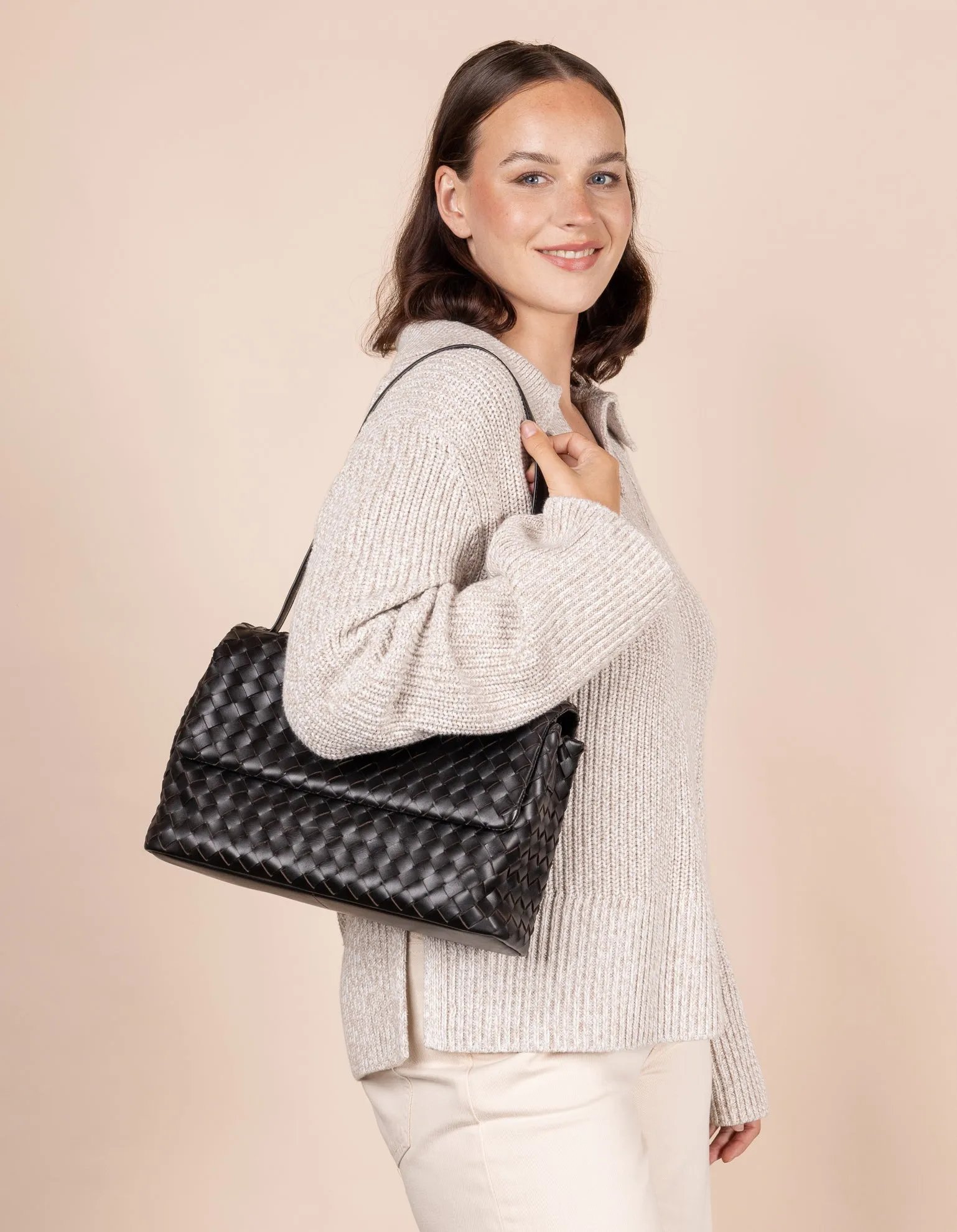 Kenzie Woven Bag Classic Leather Black