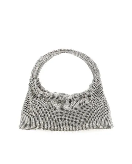 Kerr Handle Evening Bags - Silver Diamante