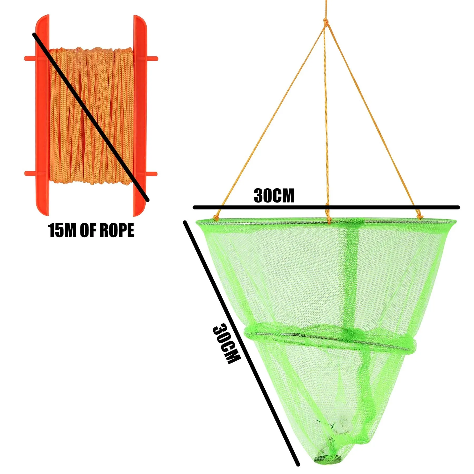 Kids Crab Drop Net w/ Net Bait Bag Holder Fishing