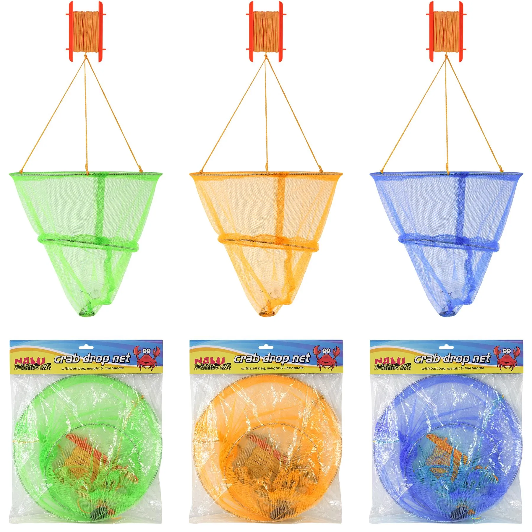 Kids Crab Drop Net w/ Net Bait Bag Holder Fishing